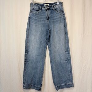 Flying Monkey Jeans Wide Leg High Rise Blue Raw Hem F5391 Size 31